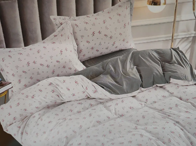 Комплект постельного белья сатин Laura-Grand 24 евро Светло-серый (2917473295)