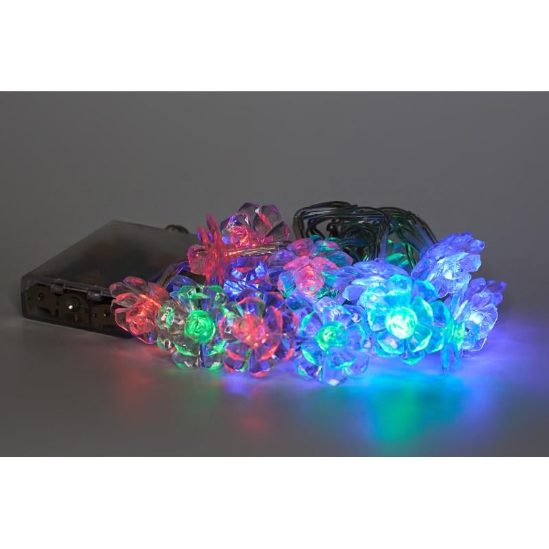 Гирлянда нить с насадками 3 м 20LED 3AA батарейки RGB IP20 (651887)