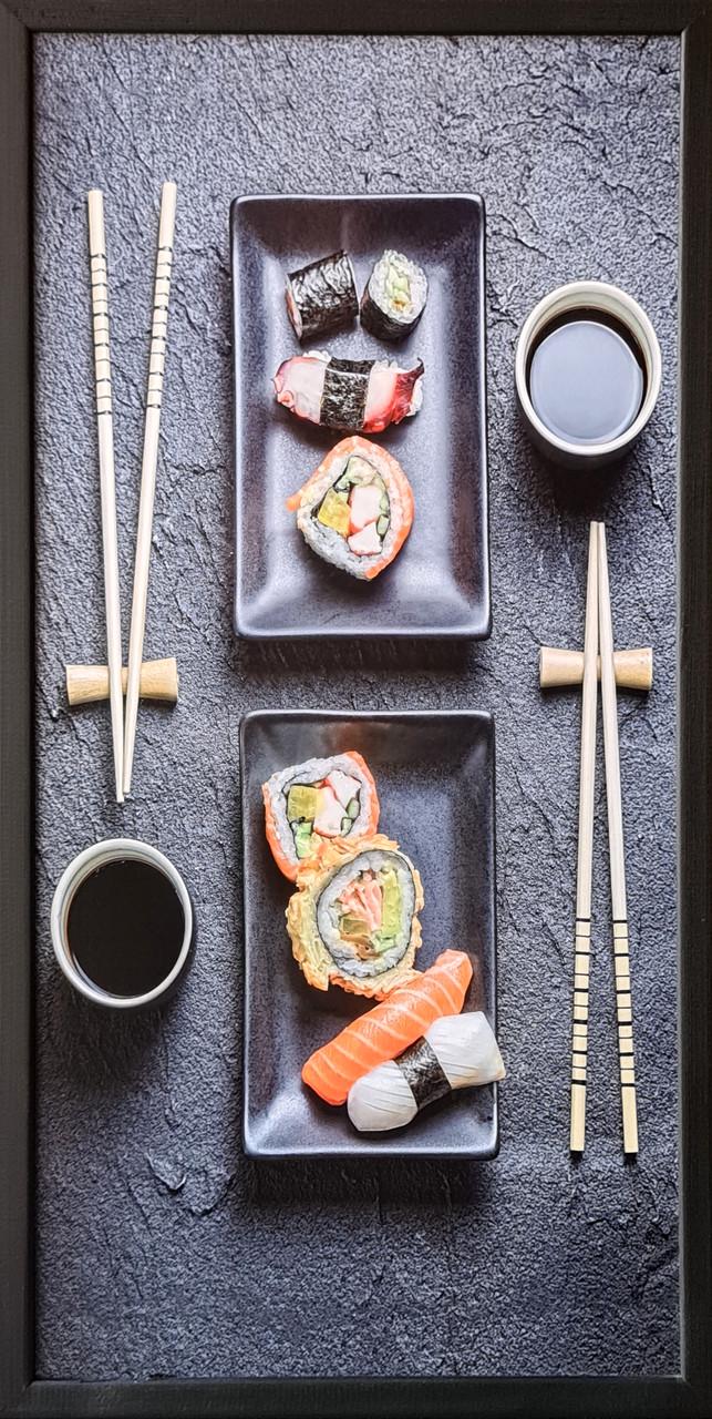 Фотокартина в деревянной раме Sushi 3 33х70 см (POS-3370-224)