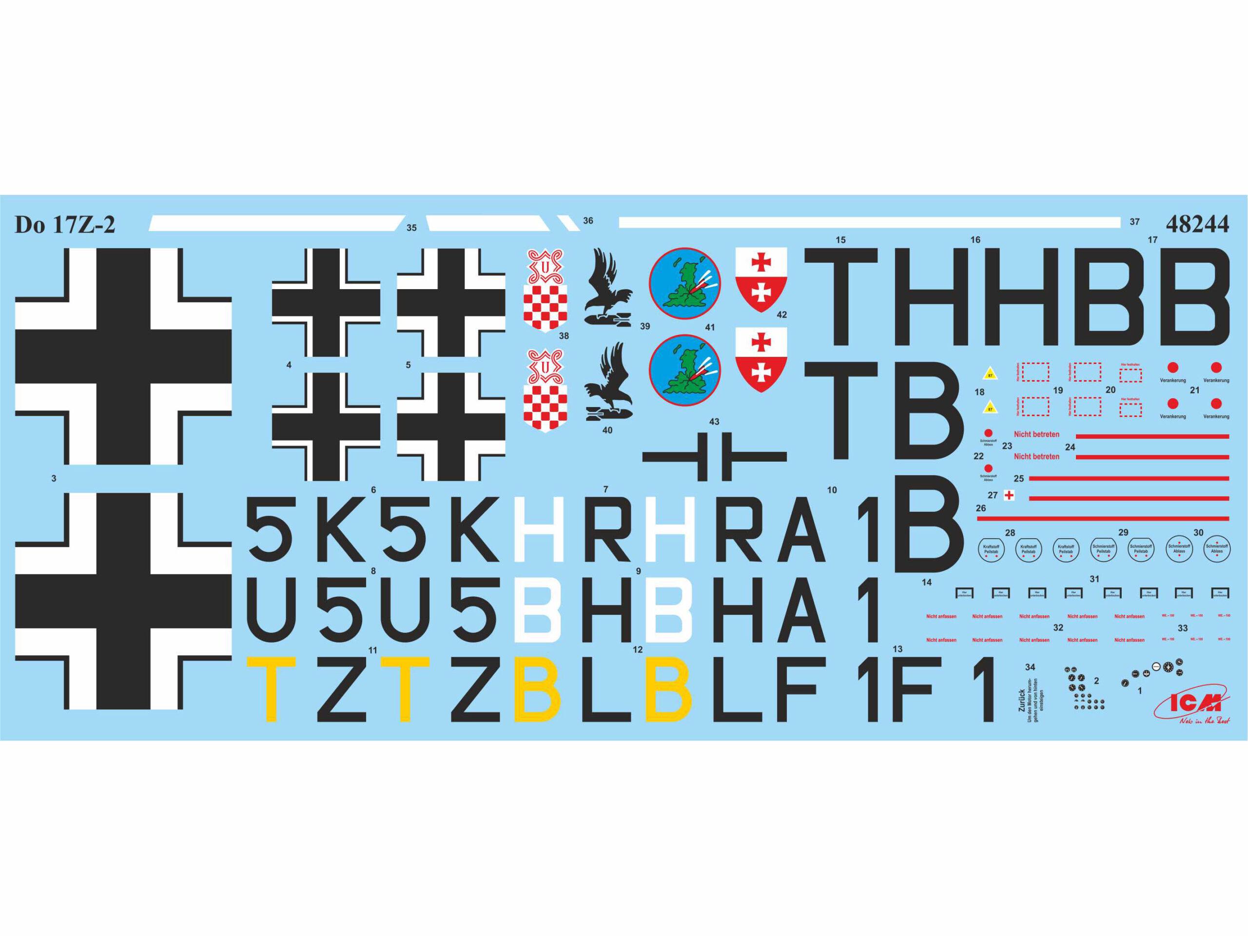 Сборная модель ICM Do 17Z-2 немецкий бомбардировщик 2 Мировой войны (48244) - фото 8