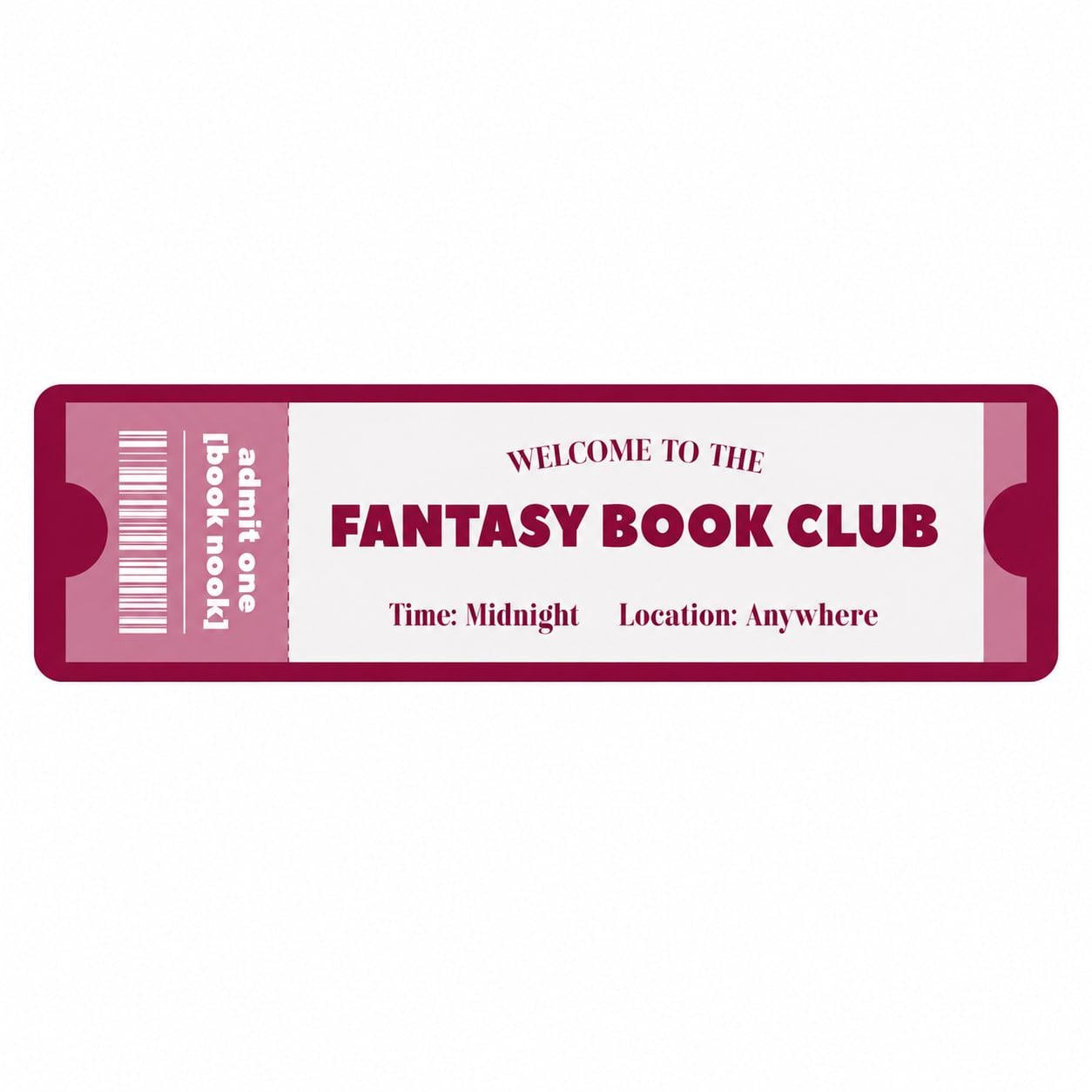 Закладка-квиток для книг картонна Fantasy Book Club Бордовий (37243057)