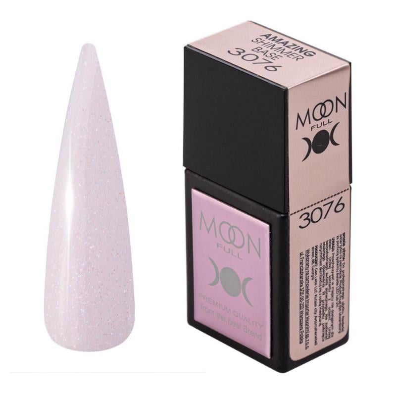 Базове покриття кольорове із шиммером Moon Full AMAZING Shimmer Base №3076 12 мл Базове покриття кольорове із шиммером Moon Full AMAZING Shimmer Base №3076 12 мл