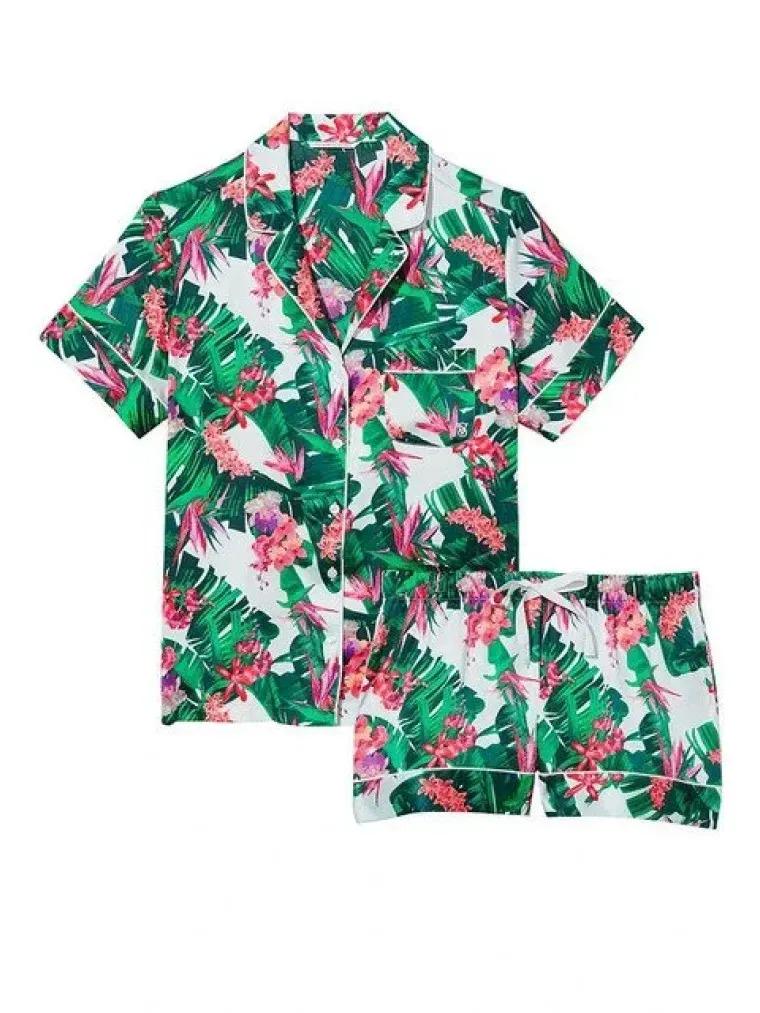 Піжама сатинова сорочка/шорти Victoria's Secret Satin Short Pajama Set XL Зелений (2681249D) - фото 3 Піжама сатинова сорочка/шорти Victoria's Secret Satin Short Pajama Set XL Зелений (2681249D) - фото 3