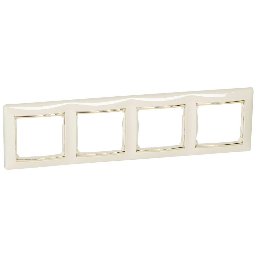Рамка Legrand Valena 4-постовая горизонтальная Бежевый (774154)