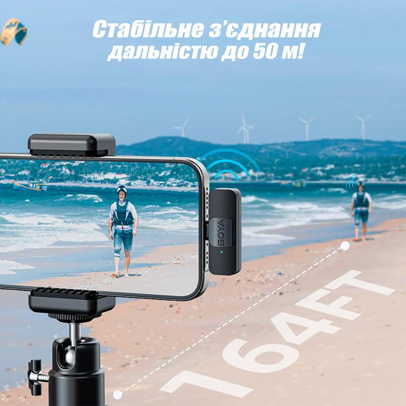 Микрофон беспроводной петличный Boya BY-V20 Mini Type C на одежду/для телефона/для записи видео (BOYA-BY-V20) - фото 5 Микрофон беспроводной петличный Boya BY-V20 Mini Type C на одежду/для телефона/для записи видео (BOYA-BY-V20) - фото 5