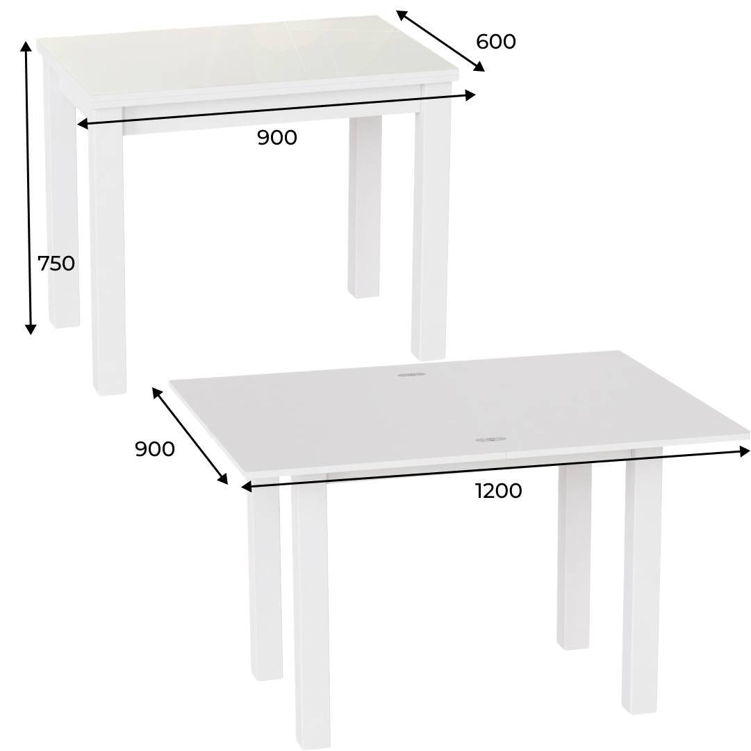 Стіл-трансформер ART IN HEAD Dinner Glass 120x75x90 см Білий (TB16010100101) - фото 5 Стіл-трансформер ART IN HEAD Dinner Glass 120x75x90 см Білий (TB16010100101) - фото 5