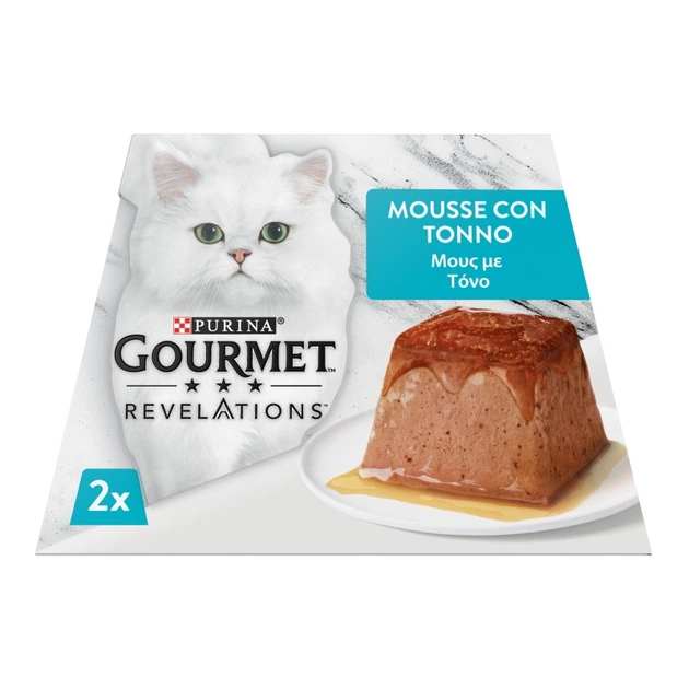 Корм вологий для дорослих котів Purina Gourmet Revelations Мус з тунцем та підливкою 2х57 г (38014)
