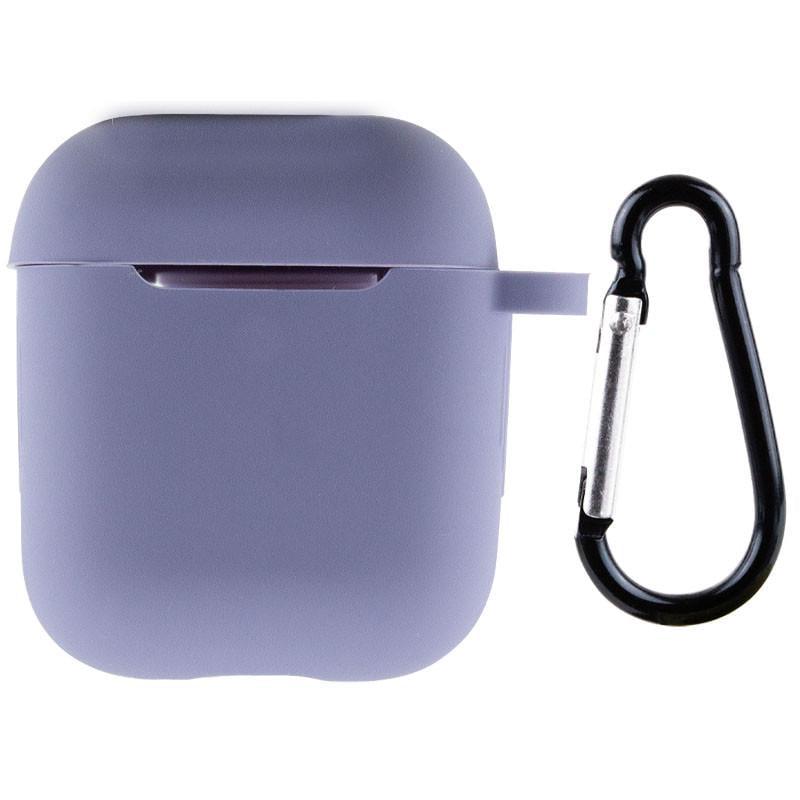 Футляр силіконовий Epik New з карабіном для навушників Airpods 1/2 Сірий/Lavender Gray (00000049909_4)