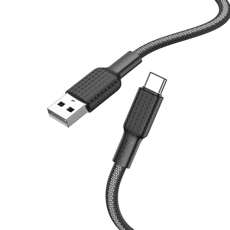 Кабель Hoco Type-C Jaeger charging data cablex69 3А 1 м Черный - фото 3