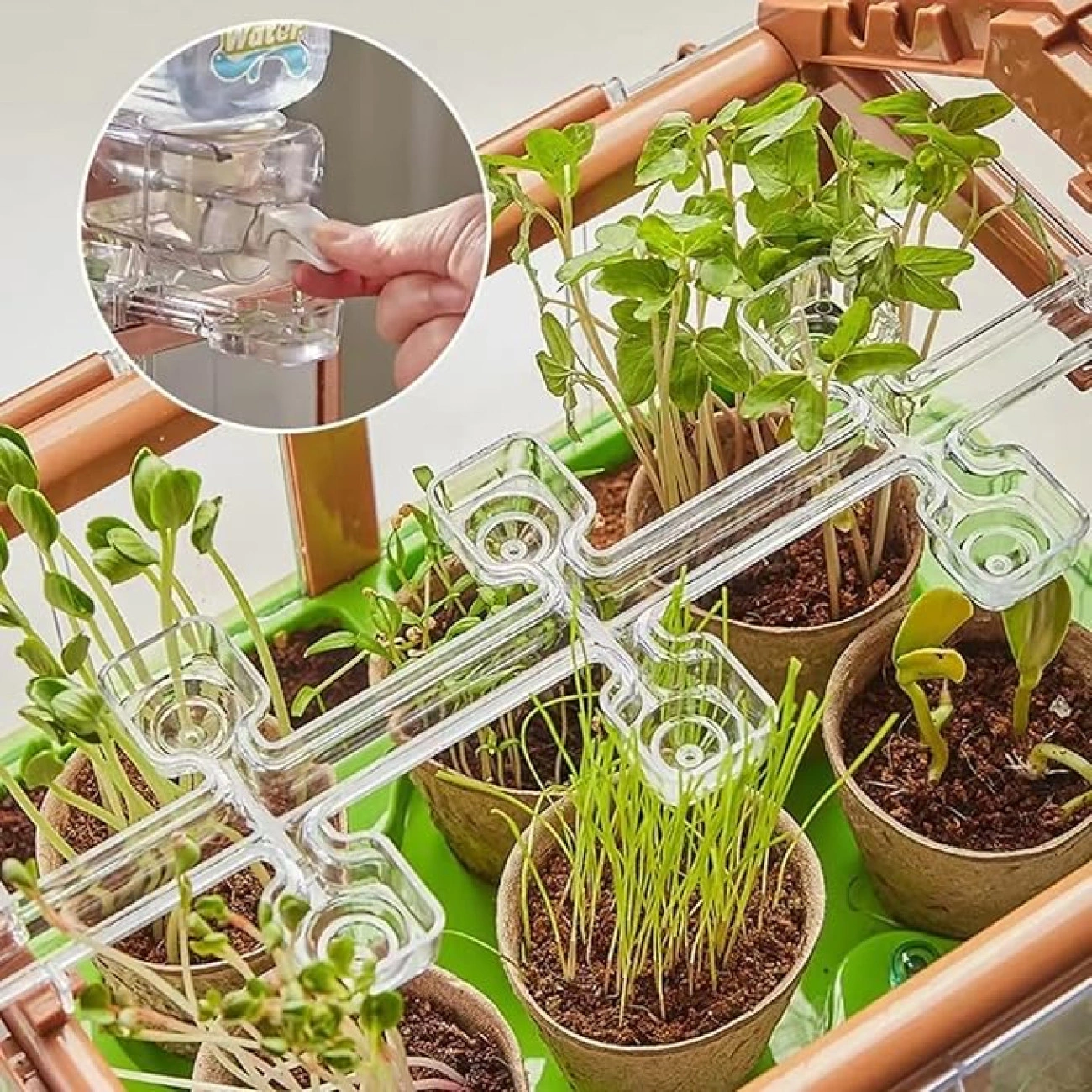 Детский набор юного садовода "Мини-теплица" с автополивом Зелено-коричневый - фото 3