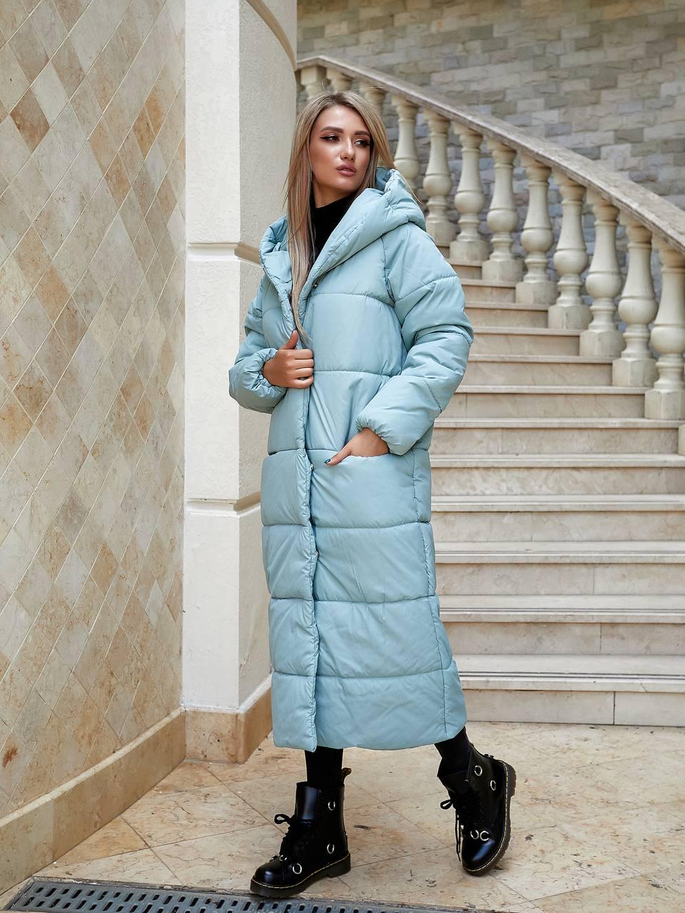 Пуховик стильний довгий Аiza А521 р. 46-48 перли Бежевий - фото 10 Пуховик стильний довгий Аiza А521 р. 46-48 перли Бежевий - фото 10