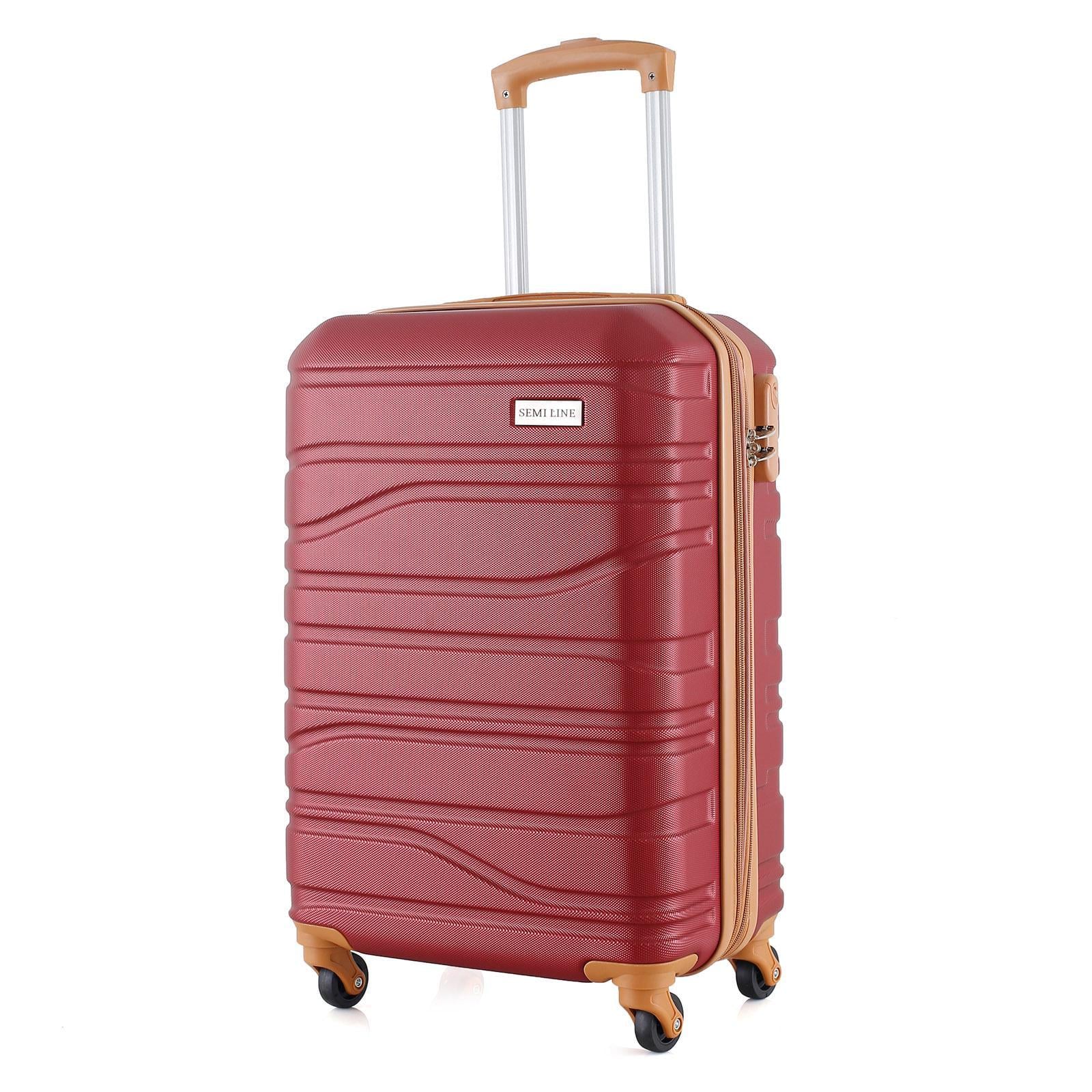 Чемодан SEMI LINE 20" ручная кладь на 4 колесах ABS-пластик кодовый замок расширительный клапан +20% объем 39/54 л Вишневый