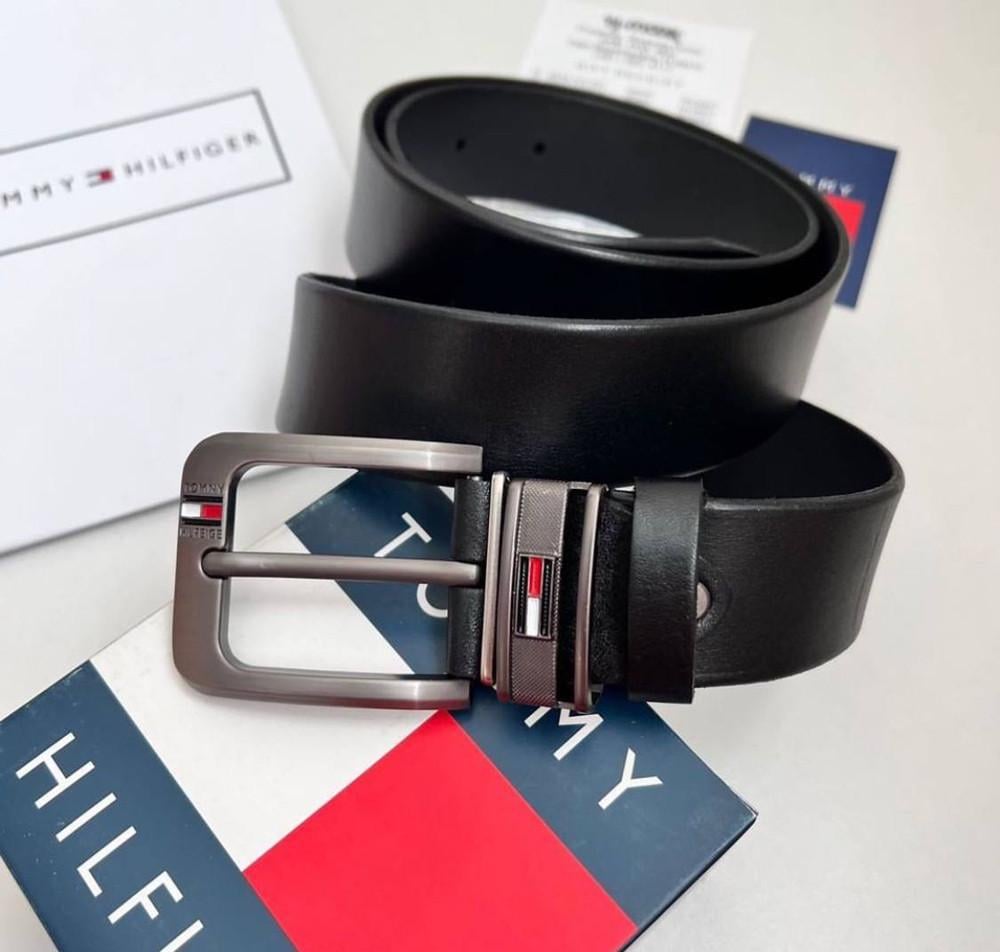 Ремінь чоловічий шкіряний брендовий Чорний (070 PTR)