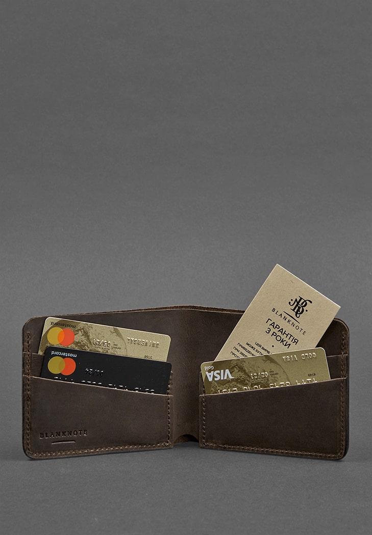 Портмоне мужское кожаное BlankNote 4.1 4 кармана Темно-коричневый (A-026129) - фото 4 Портмоне мужское кожаное BlankNote 4.1 4 кармана Темно-коричневый (A-026129) - фото 4