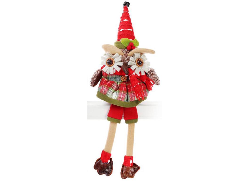 Новогодняя мягкая игрушка Нарядная сова 37,5 см сидящая (BD-842-102)