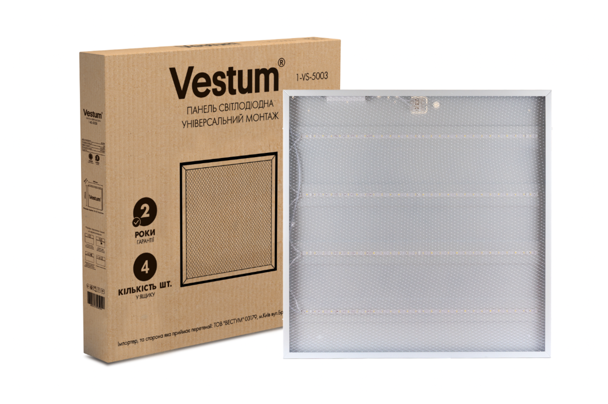 Панель светодиодная Vestum PRISMA 36W 6500K 220V 600x600 1-VS-5003 - фото 3