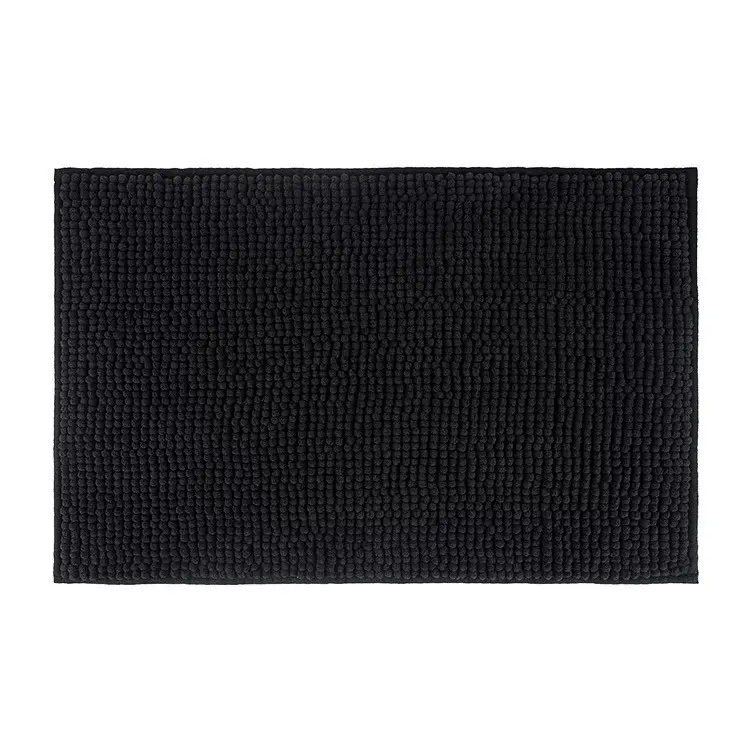 Коврик для ванны и душа Bathlux мягкий длинный ворс нескользящий прорезиненный Черный Коврик для ванны и душа Bathlux мягкий длинный ворс нескользящий прорезиненный Черный