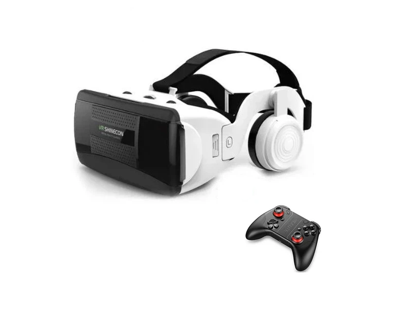 VR-очки Shinecon SC-G06EB+ с геймпадом Mocute 053 и Bluetooth-наушниками