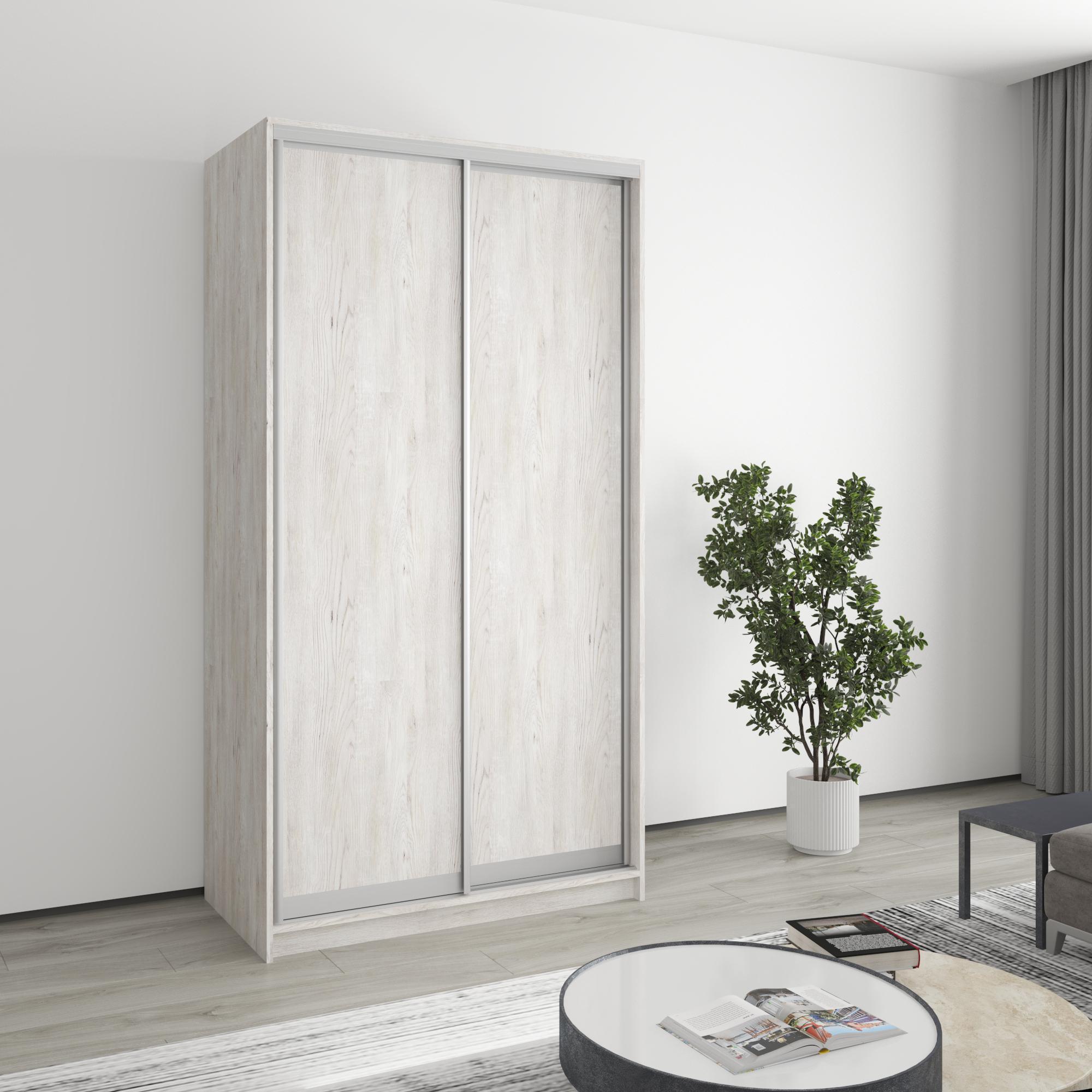 Шкаф-купе двухдверный MebelStar Стандарт AL 2 ДСП 110x45x210 см Аляска серый (MBS-2289)