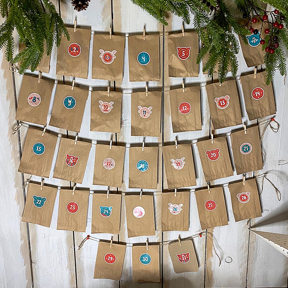 Адвент-календарь новогодний/комплект с заданиями на 31 день