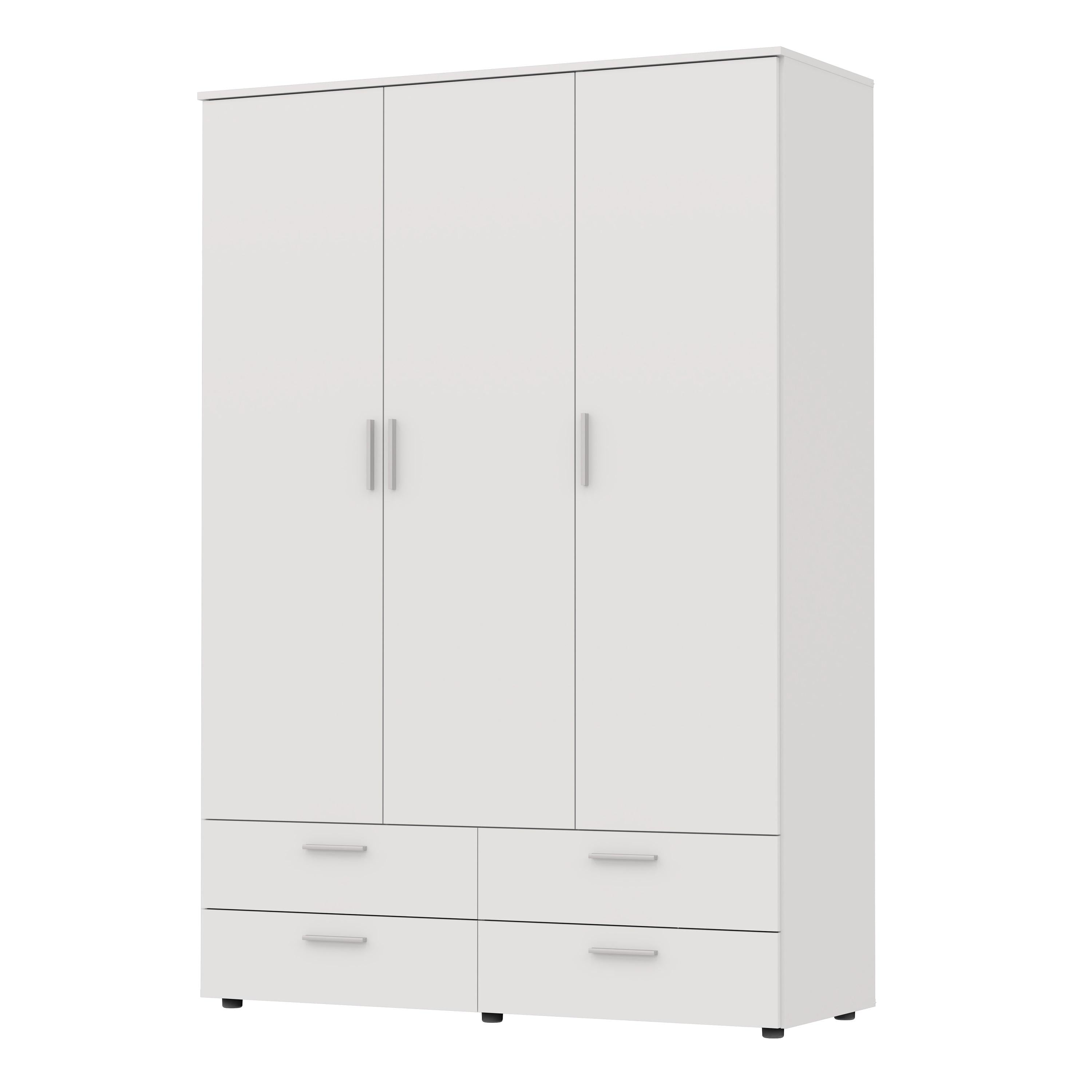 Шафа для одягу розпашна MEBLIBUD ШИК трьохдверна з 4-ма висувними ящиками 137,8х50х198,6 см Білий