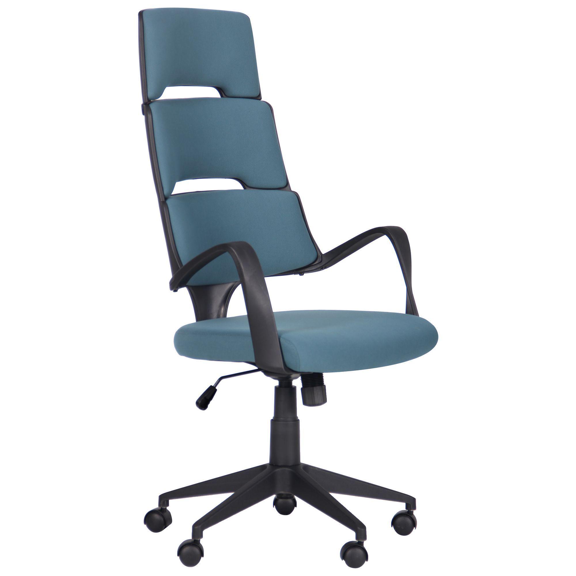 Офисное кресло AMF Spiral Black для кабинета/офиса пластик/текстиль 1180+100х610х630 мм Черный/Стальной синий