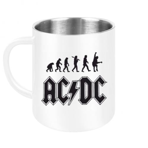 Кружка металлическая Эволюция AC/DC 300 мл Белый (13735079-1-27865) - фото 1