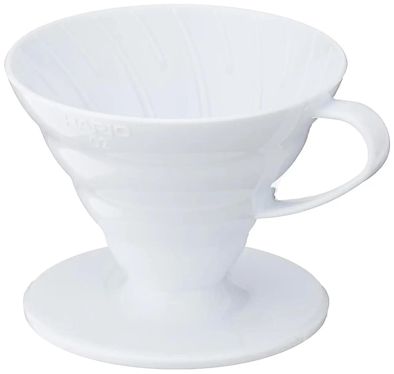 Пуровер для приготовления кофе пластиковый Hario 400 мл Белый (VDR-02-W) - фото 2 Пуровер для приготовления кофе пластиковый Hario 400 мл Белый (VDR-02-W) - фото 2