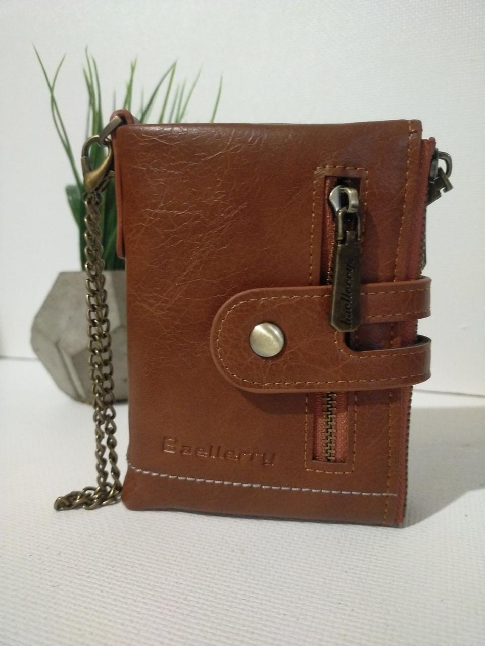 Кошелек мужской Baellerry кожаный в винтажном стиле Светло-коричневый (A_11134)