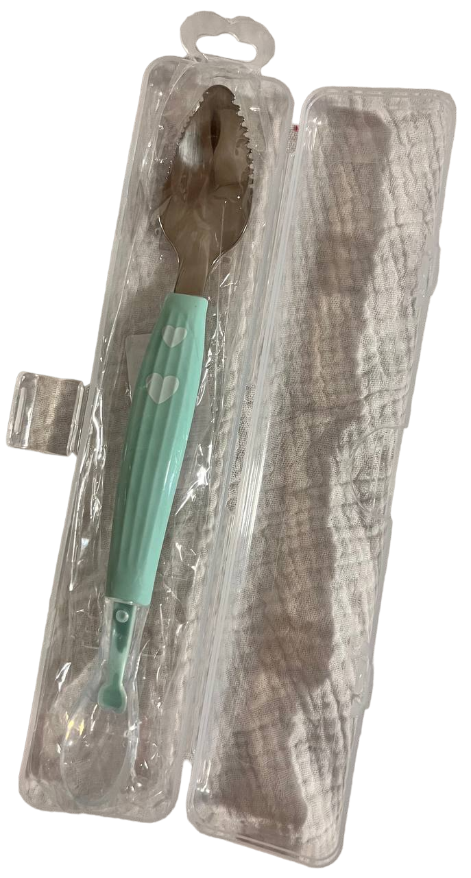Ложка подвійна дитяча для годування в кейсі (81490)