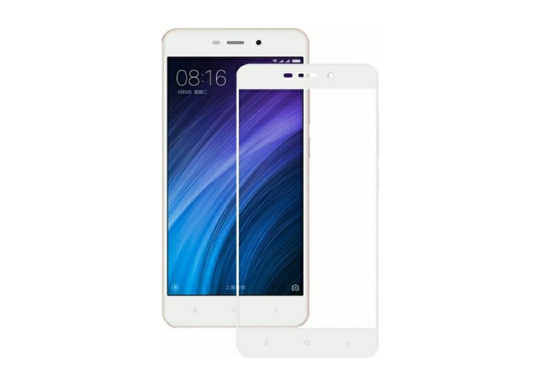 Загартоване захисне скло на Xiaomi Redmi 4A з білою рамкою