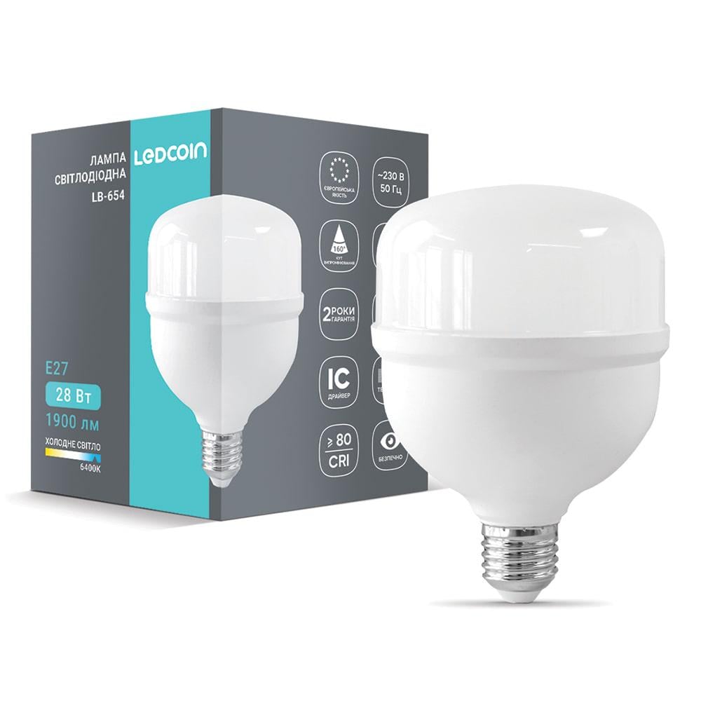 Світлодіодна лампа LEDCOIN LB-654 28Вт Е27 6400K (80475)