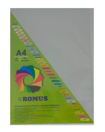 Папір кольоровий Romus A4 160 г/м2 100 аркушів Сірий (R51123)