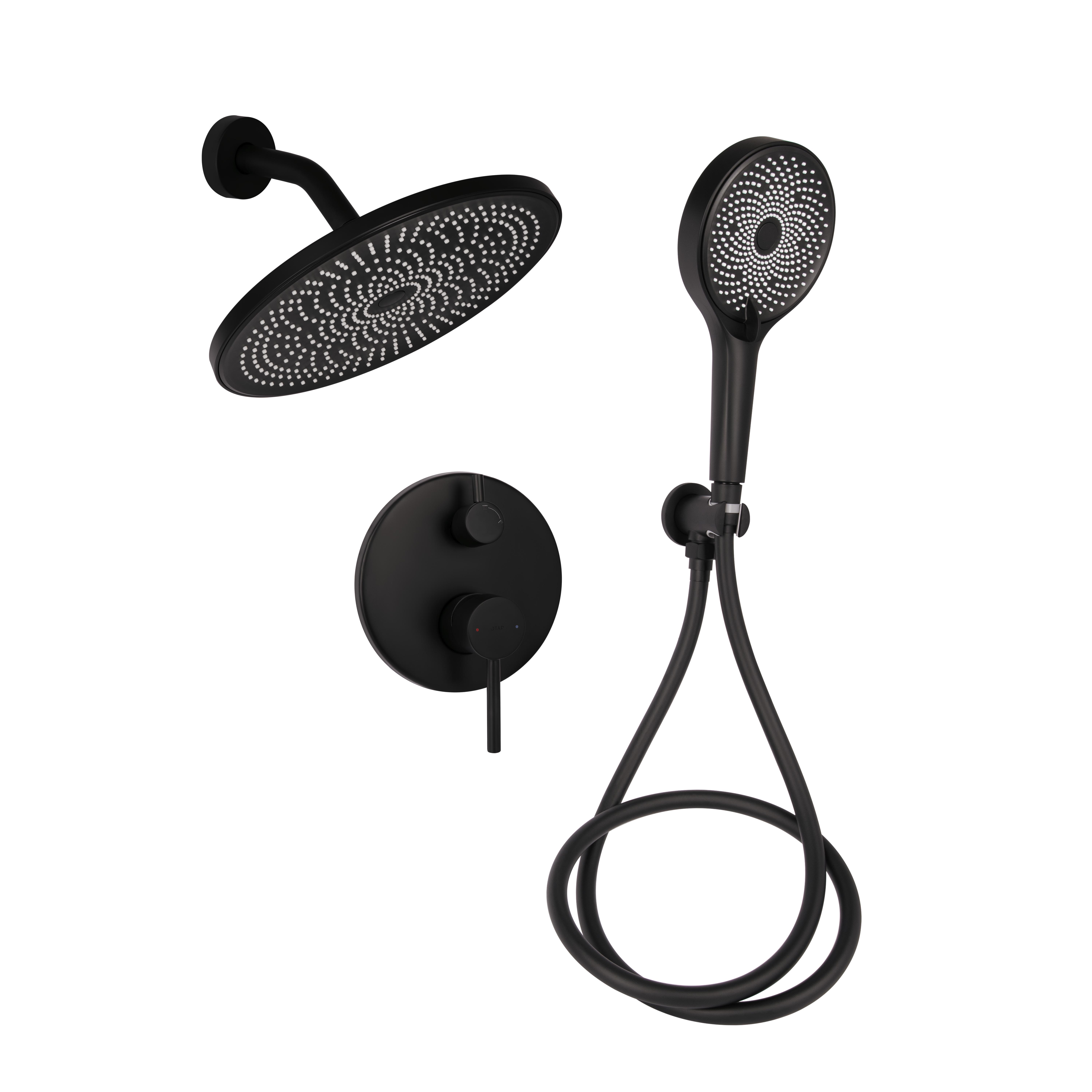 Душевая система Q-tap Scorpio QTSCO113BLM45897 скрытого монтажа на два потребителя Black matt (SD00052021)