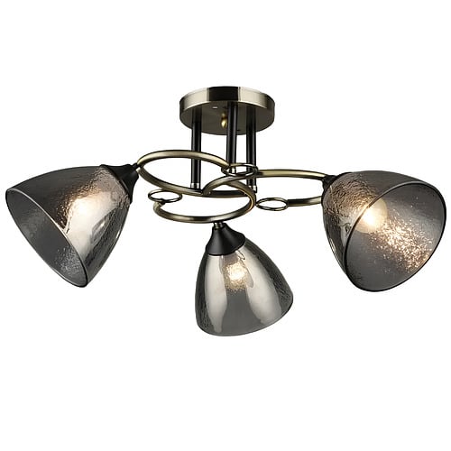 Люстра Svet на три стеклянных плафона под лампы Е27 Серый (SR-A3822/3 AB+BK)