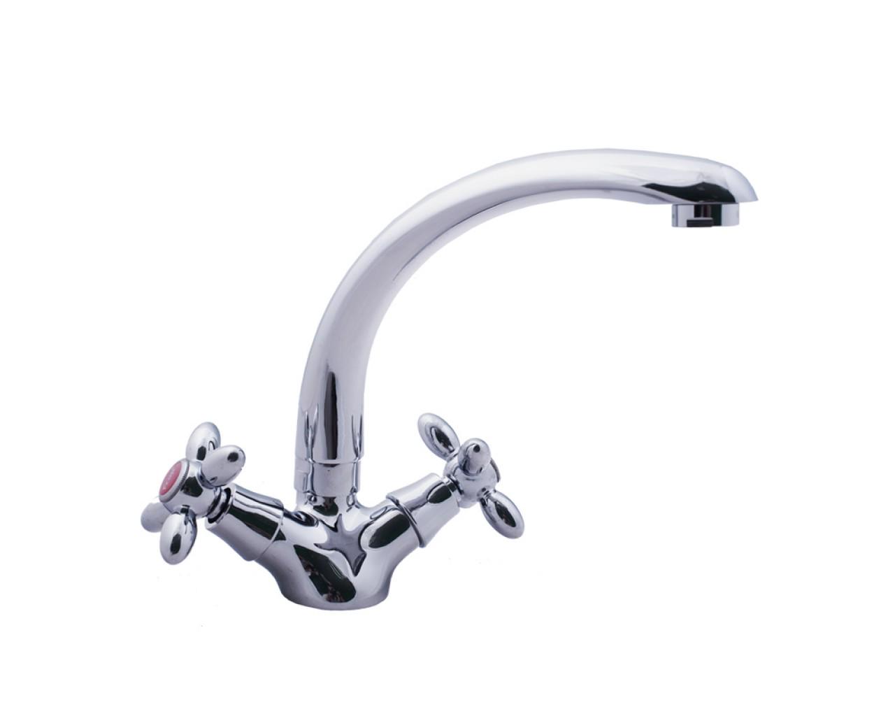 Смеситель для кухни Frap F4427 1034158 двухвентильный Хром (102278)