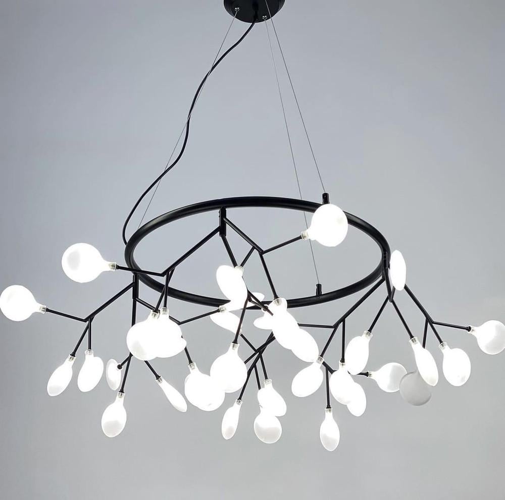 Люстра подвесная на 36 прозрачных плафонов Черный (H687/36 BK_825)