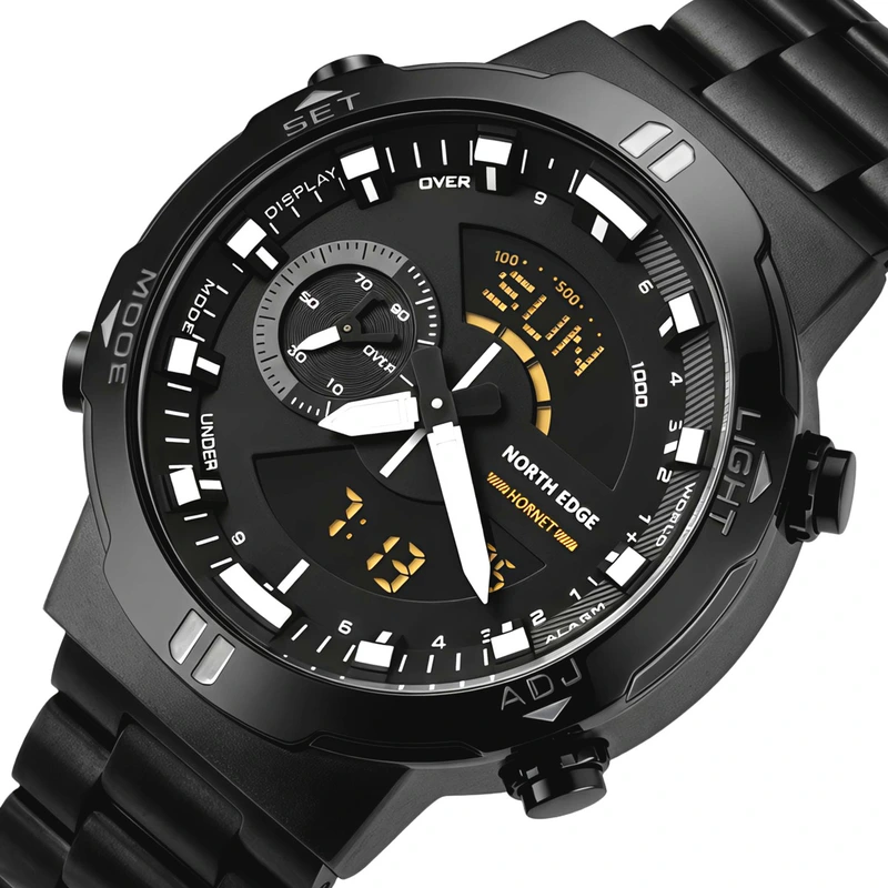 Годинник чоловічий спортивний водостійкий тактичний North Edge Hornet Iron Edition 2 ремінці