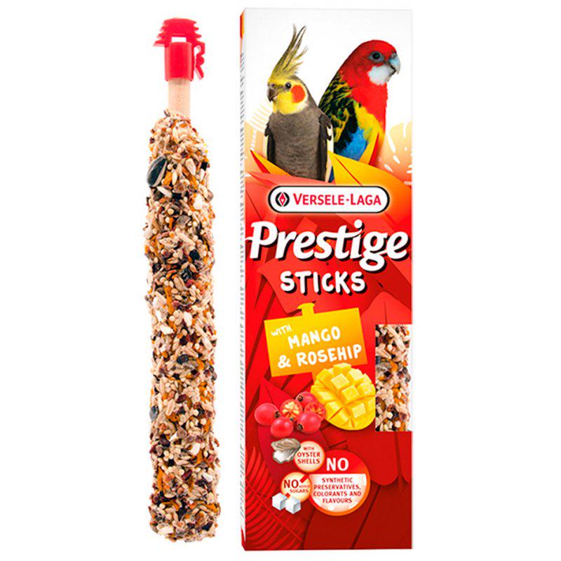 Лакомство для попугаев Versele-Laga Prestige Sticks Parrots Mango&Rosehip Манго и Шиповник в стиках больших/средних 2х70 г (223598) - фото 4