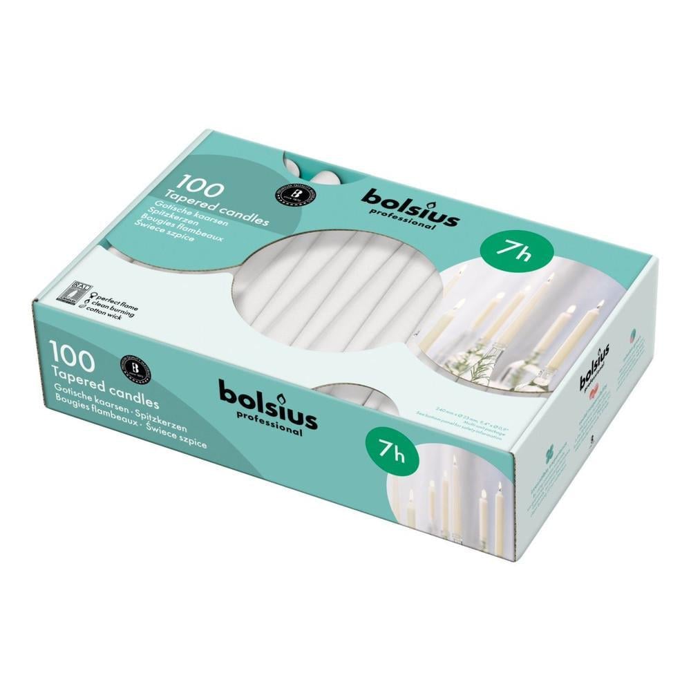Свеча конусная Bolsius 240/23 100 шт. Белый (1728821692)