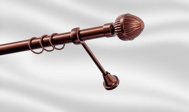 Карниз для штори Plastidea Одеон одинарний металевий з гачками D 25 мм 240 см Мідь - фото 1