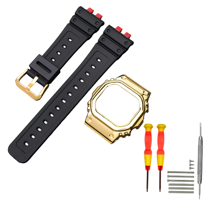 Ремінець і безель рант для Casio G-Shock GMW-B5000 Red/Black GD (3854)
