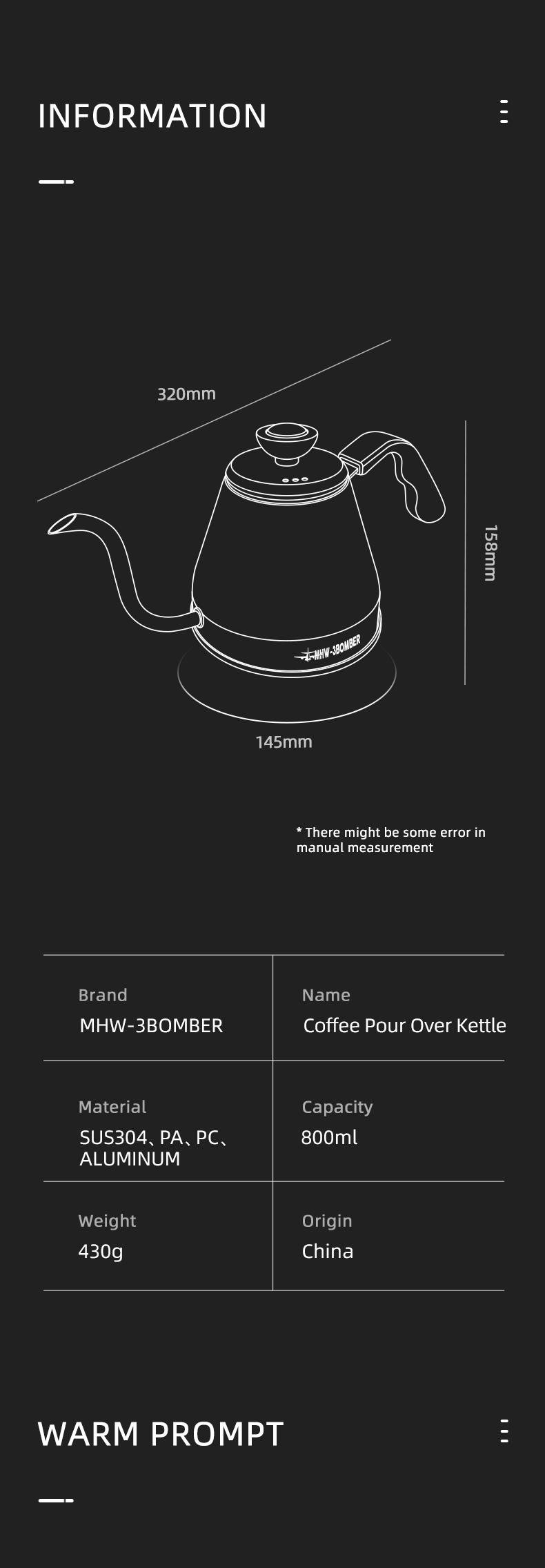 Чайник MHW-3BOMBER Outdoor Pour Over Kettle с термометром 800 мл (BK5990B) - фото 4 Чайник MHW-3BOMBER Outdoor Pour Over Kettle с термометром 800 мл (BK5990B) - фото 4