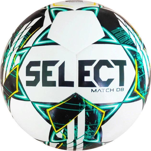 М'яч футбольний SELECT MATCH DB FIFA v23 Уні 4 Білий/Зелений (057536-338 4)
