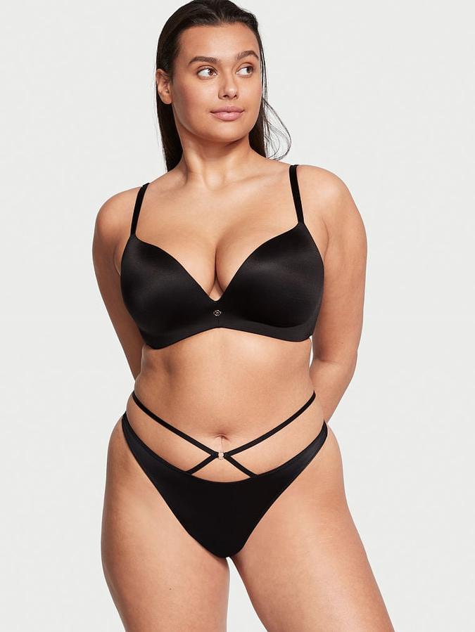 Трусики стринги Victoria's Secret So Obsessed Strappy Thong Panty S Черный (26515902)