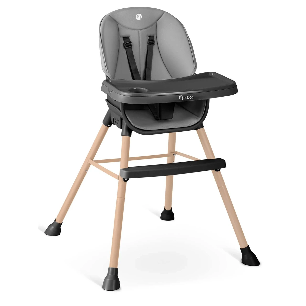 Стульчик для кормления ребенка NukidoTilo со съемным столиком регулируемыми ножками Серый Стульчик для кормления ребенка NukidoTilo со съемным столиком регулируемыми ножками Серый