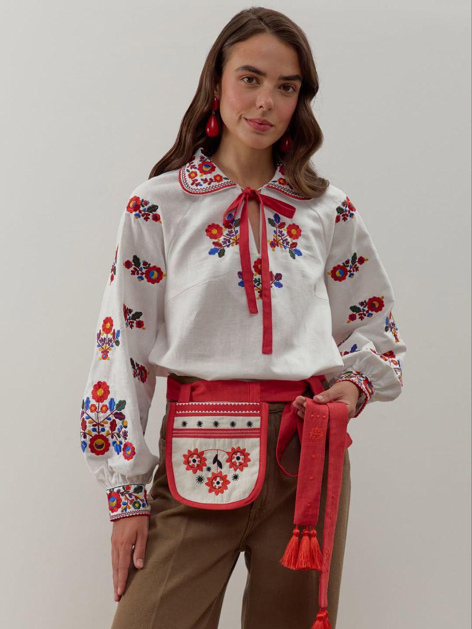 Вышиванка женская р. 42 Белый (0934)