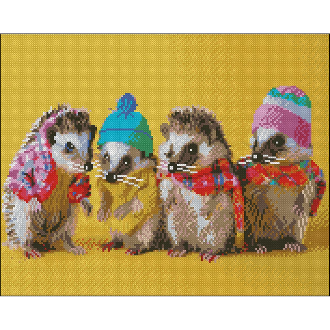 Алмазна мозаїка Strateg Їжачки без підрамника 40х50 см (ZAV4050-43)