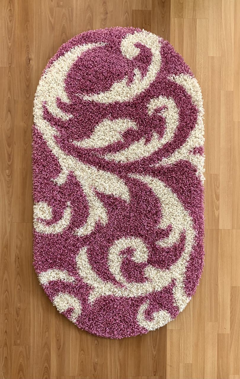 Ковер овальный высоковорсовый мягкий гипоаллергенный 120х170 см Розовый (2697941071)