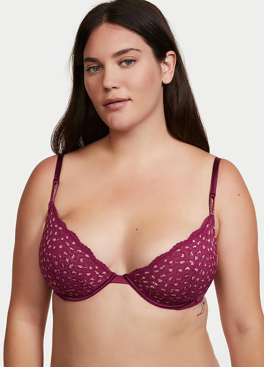 Бюстгальтер Victoria's Secret Sexy Tee Unlined Demi Leopard Bra 70D Бордовий (2125192767)